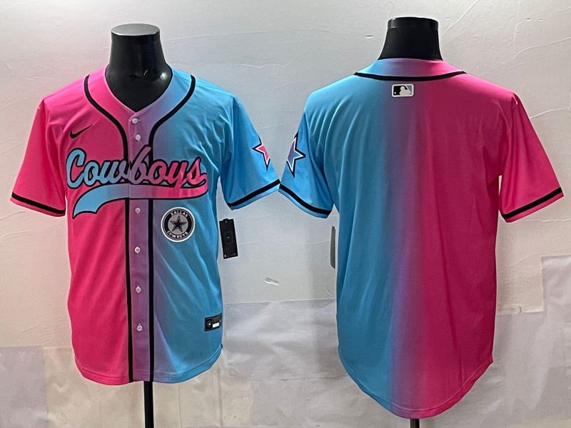 Men 2025 Dallas Cowboys Blank Blue pink Nike Limited NFL Jersey style 004->dallas cowboys->NFL Jersey